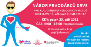 Nábor prvodárců krve pro Klaudiánovu nemocnici v Mladé Boleslavi